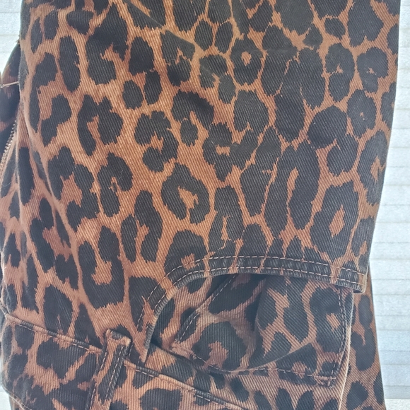 Zara TRF Wide Leopard Cheetah Jeans Pants 40 - 8 - Picture 5 of 9